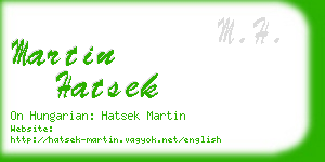 martin hatsek business card